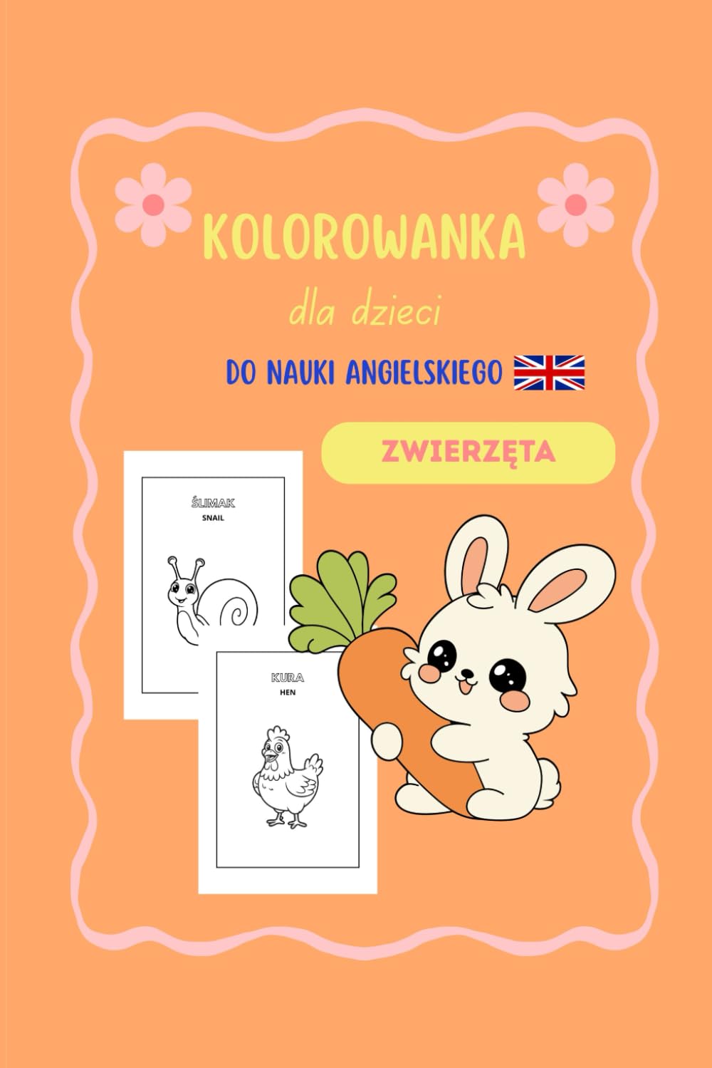 Kolorowanka dla dzieci do nauki angielskiego - ZWIERZĘTA