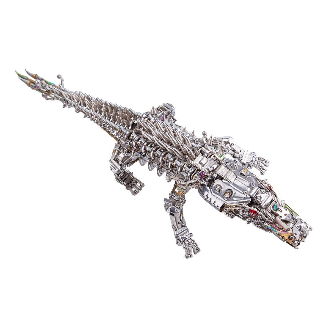 Peiro Puzzle in metallo 3D, con coccodrillo 3D, set di puzzle 3D, 1500 pezzi, set di puzzle a coccodrillo, set di puzzle 3D, in metallo, per adulti e bambini, argento