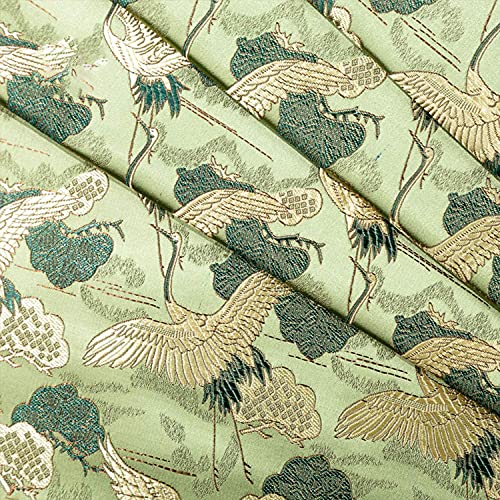 GOONSDS Bordado Brocado Damasco Satén De Seda para Tapicería De Kimono De Disfraz,Verde