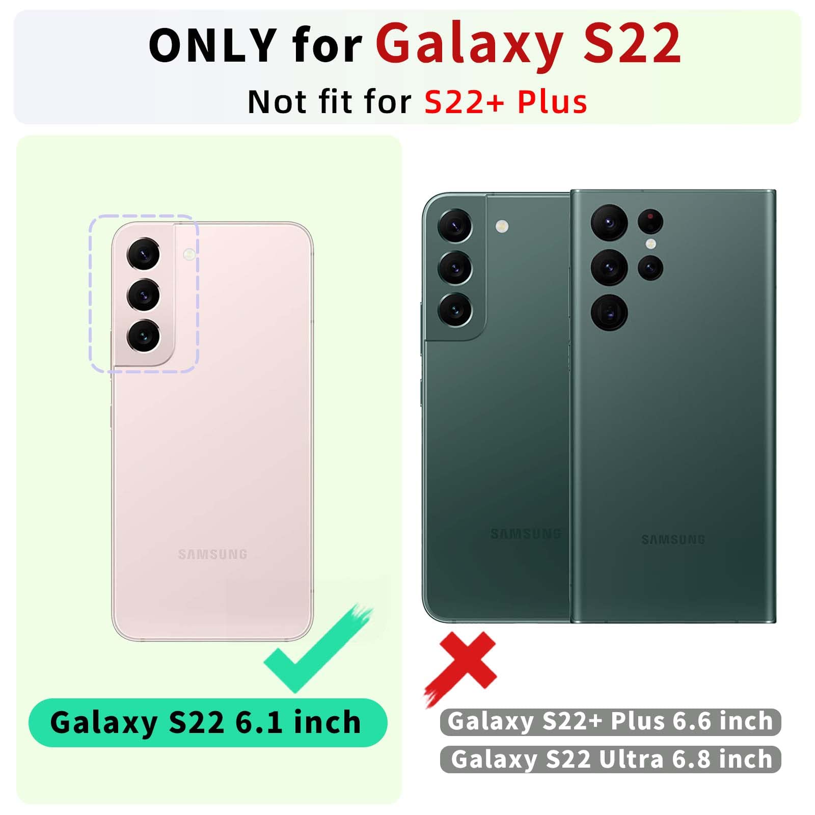 MONASAY Zipper Wallet Case Fit for Galaxy S22 5G 6.1in, [Screen Protector ][RFID Blocking] Flip Leather Handbag Phone Cover with Card Holder& Crossbody Shoulder Lanyard Strap, Black