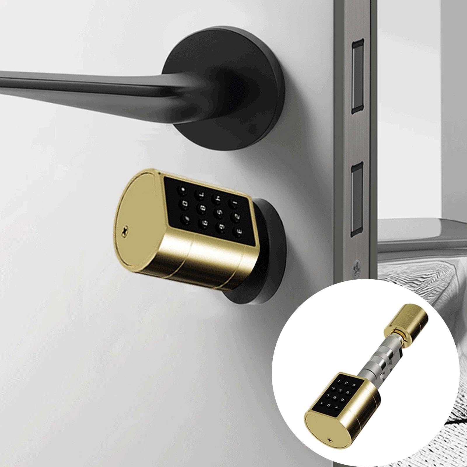 Serratura Meccanica a Chiave/serratura Elettronica per Porta di Casa, Spessore 75 Mm X 100 Mm, Oro per