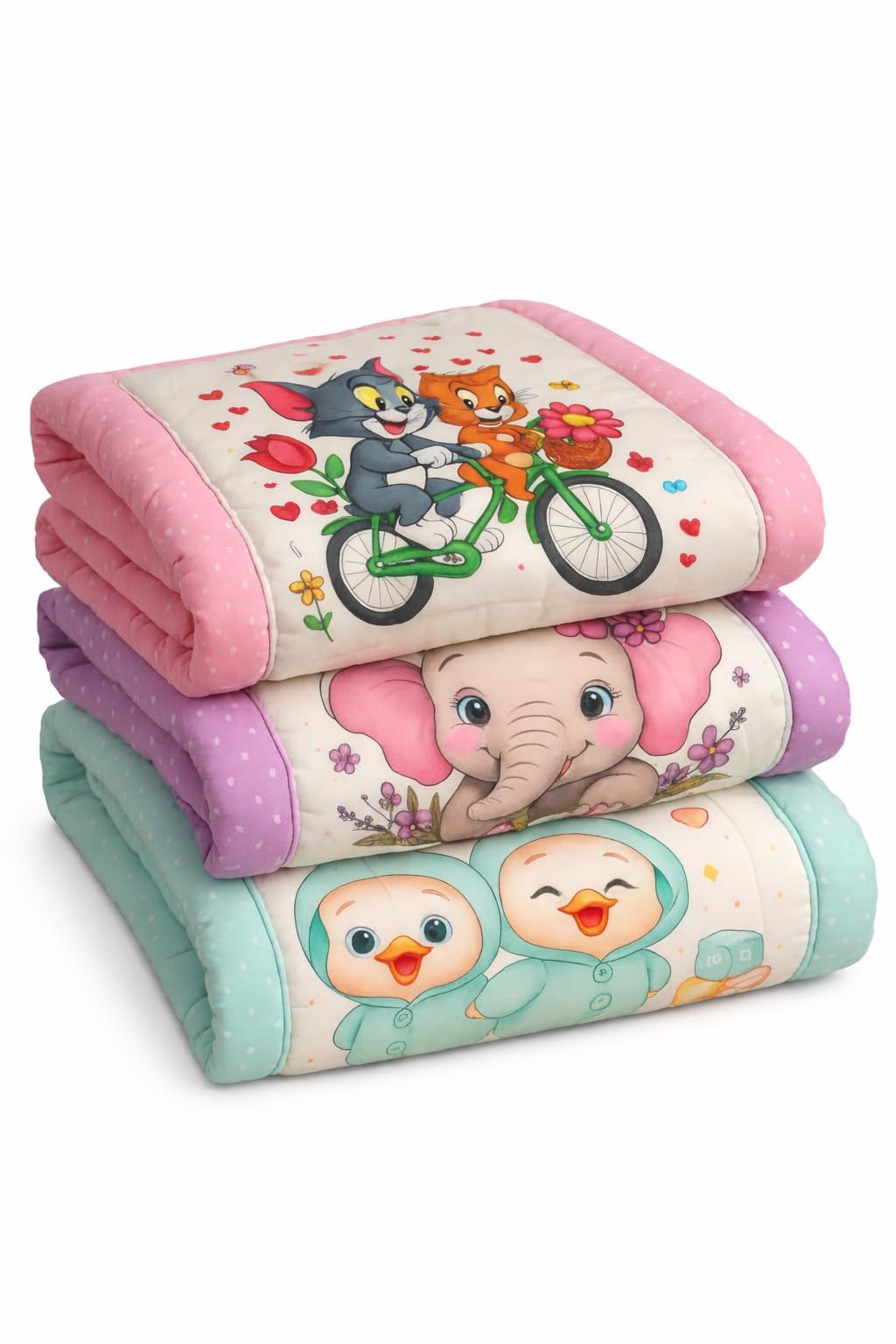 New Born Baby Godadi Combo Set Soft Cotton godi| Godari | Baby Bed | Crib Sheet | Cartoon Mat Baby Godadi | Bedding Set | Multicolor | (Pack of 3)-image-32