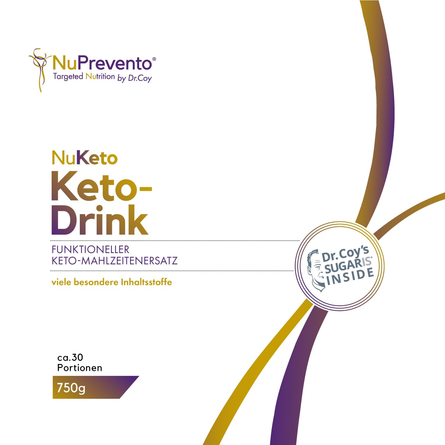 NuPrevento Keto Drink - ketogener Mahlzeitenersatz - Keton Getränk - 750g Dose