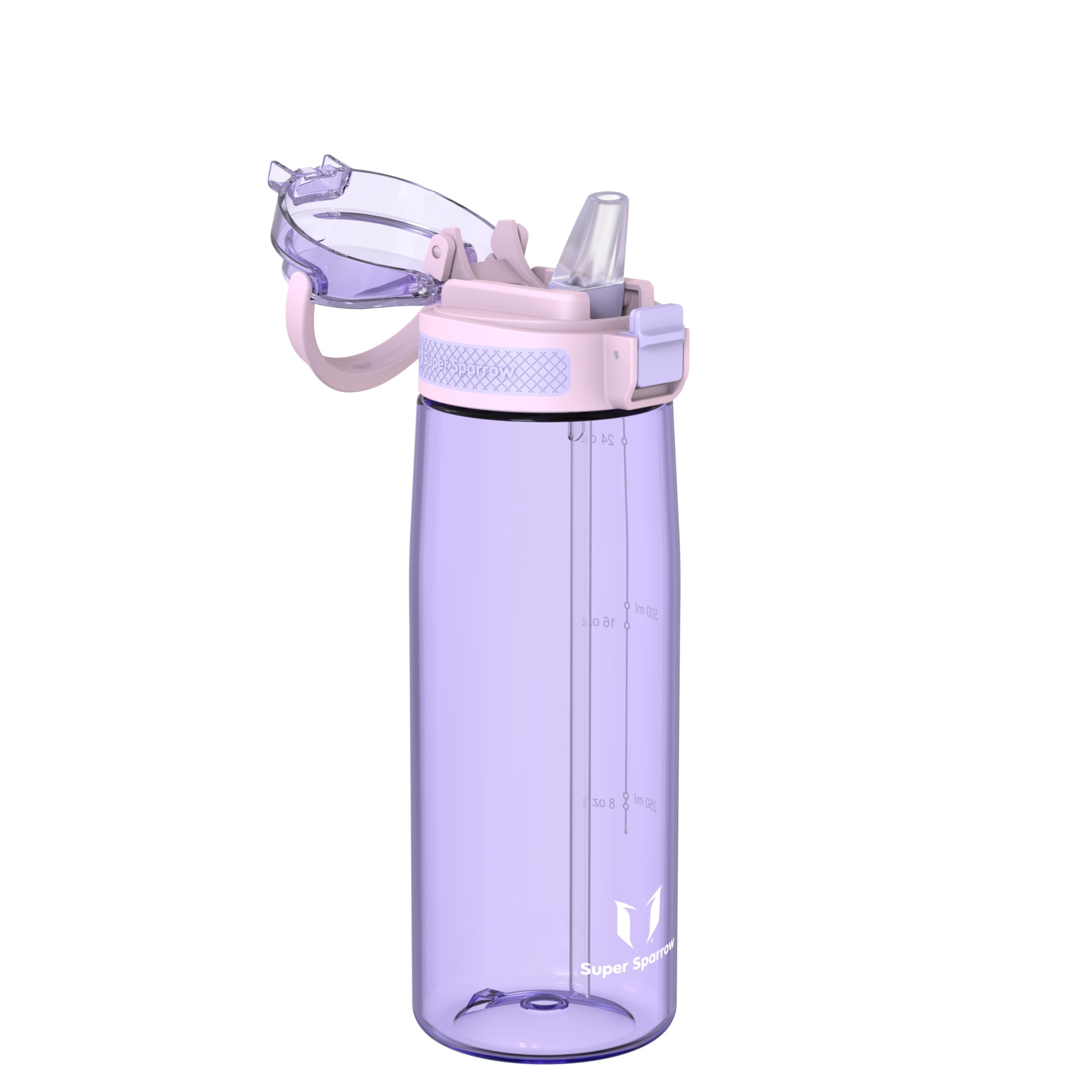 Super Sparrow Borraccia - TouchSip Sportiva Bottiglia - 500ml/750ml/1L - Tritan Senza BPA, a Prova di Perdite - Borracce con Cannuccia Ideale per Scuola e Sport