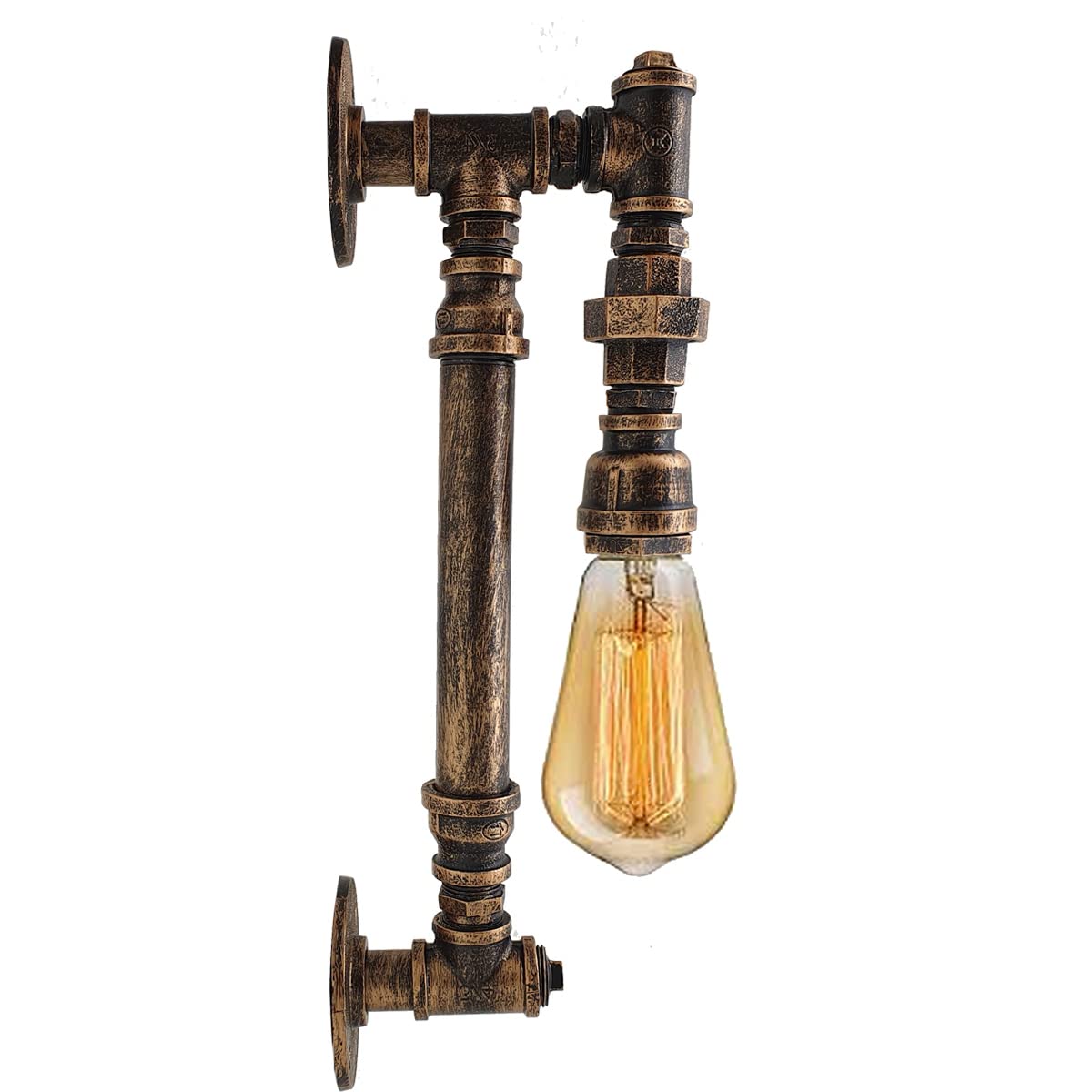 DC VOLTAGE Water Pipe Wall Lamp Steampunk, Wall Sconces Vintage Rustic Wall Light Fixtures for Bedroom Kitchen Café Hotel Bar Pub Farmhouse