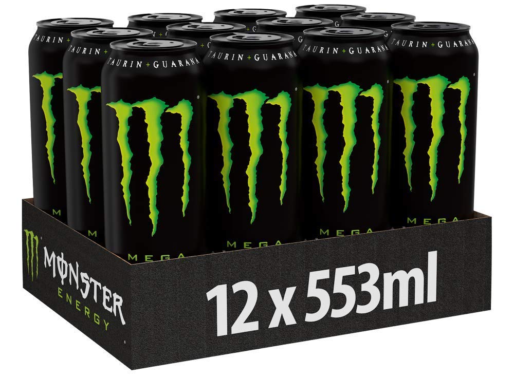 Monster Energy - koffeinhaltiger Energydrink mit klassischem Energy-Geschmack - in wiederverschließbaren Einweg Dosen (12 x 553 ml)