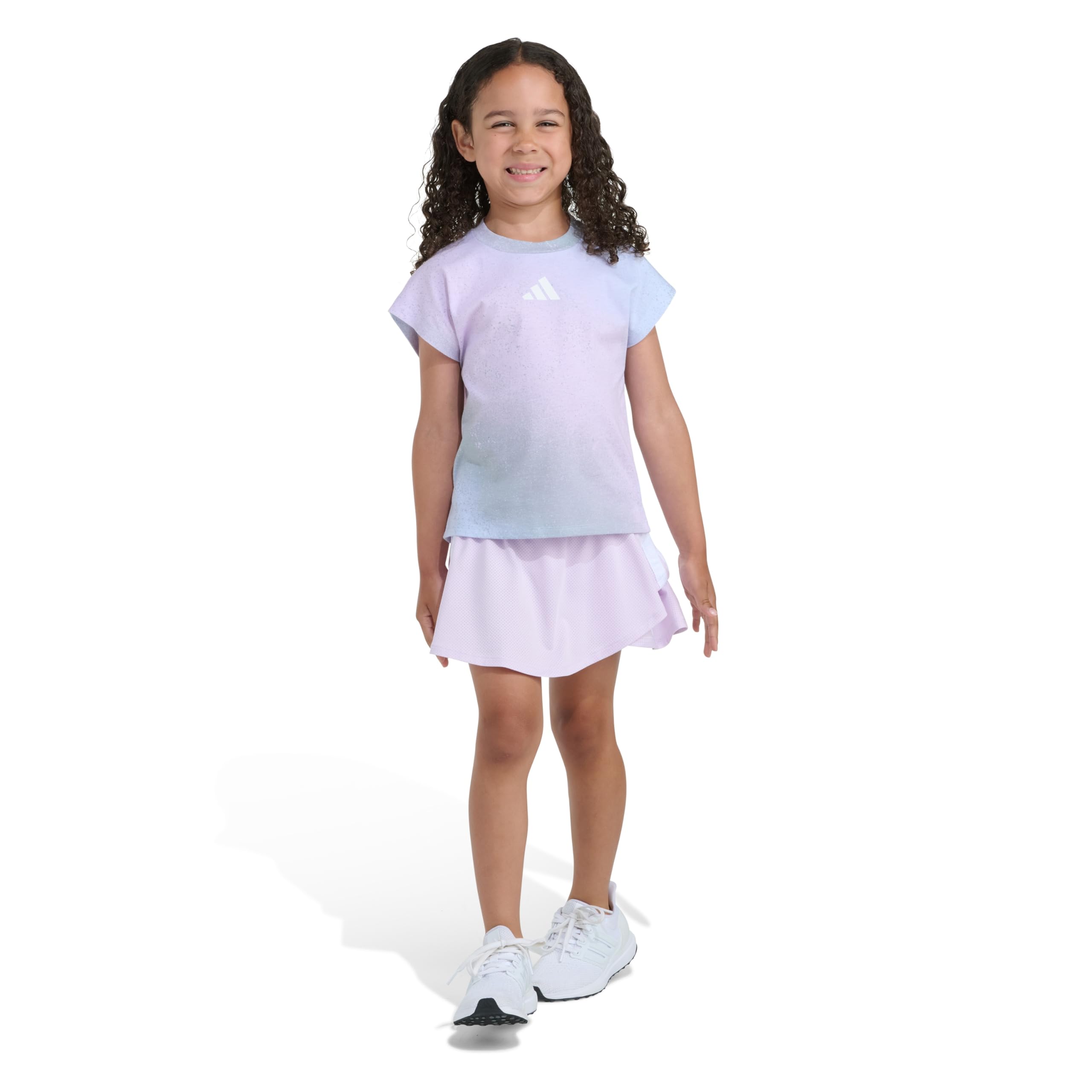 adidas Girls' 2 Pc Box Tee Faux Wrap Skort Set