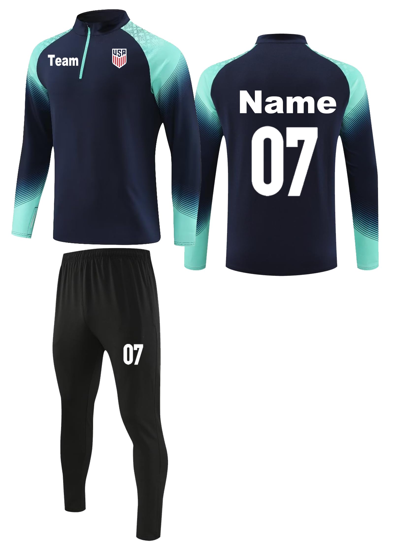 TOMIYO Custom Soccer Jersey Personalized Long Sleeve Sports Shirts and Pant Training Jack with Team Name Number for Men Women Boy