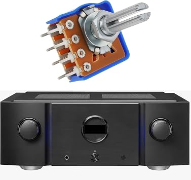 1 Pack Dual Gang Volume Potentiometer A250K 8 pin Shaft 6mm Compatible with Marantz