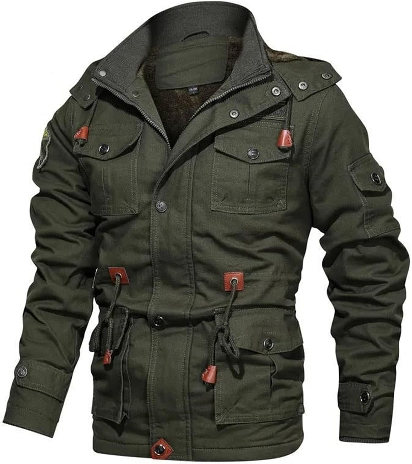 Men's Winter Coats Thick Thermal Fleece Lined Military Cargo Jacket Army Bomber Jacket