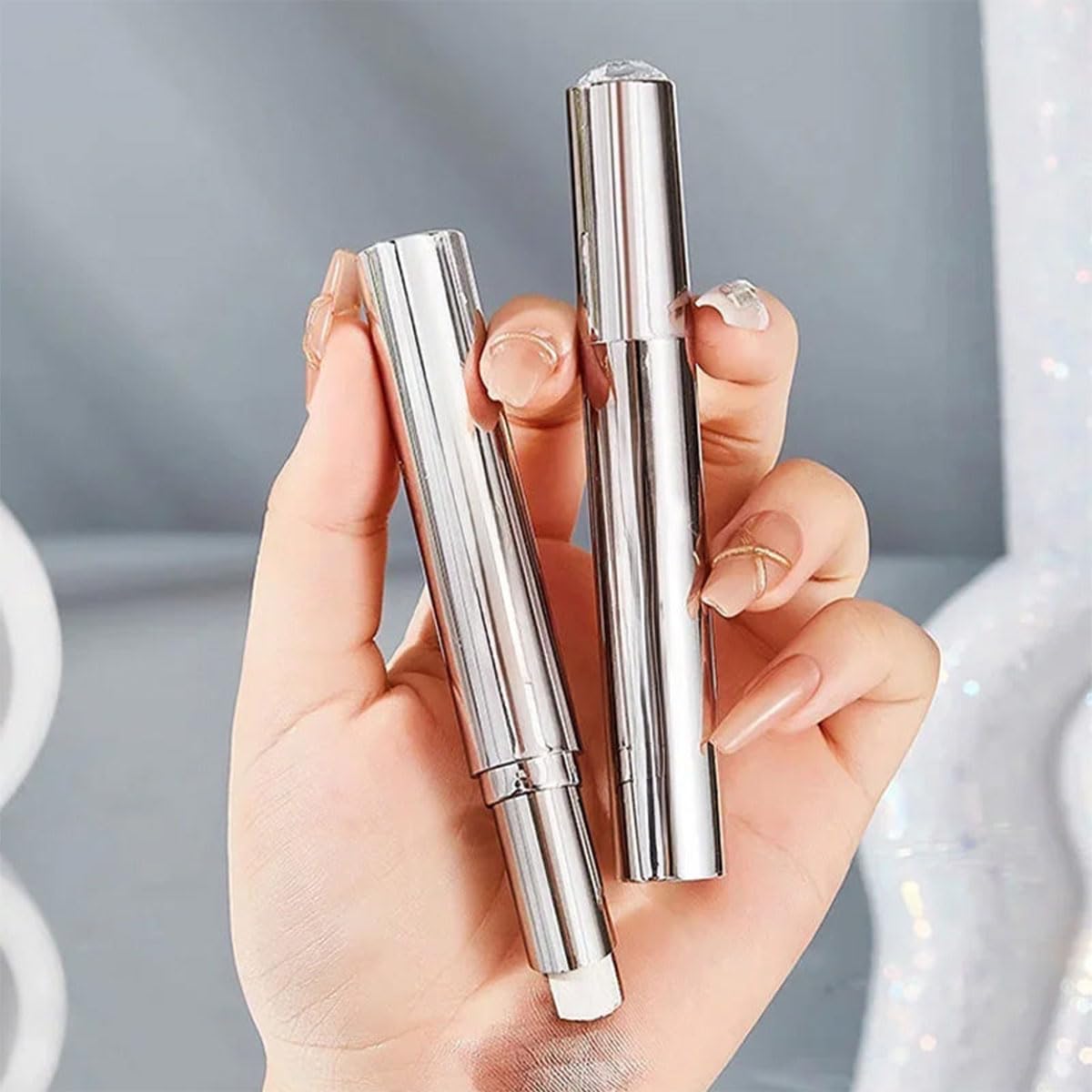 Dégradé imperméable Shimmer Eye-Shadow 3 Tone Stick,Stick de fard à paupières triple couleur Waterproof Shimmer Gradient,Maquillage des yeux sans effort (01#Coffee)