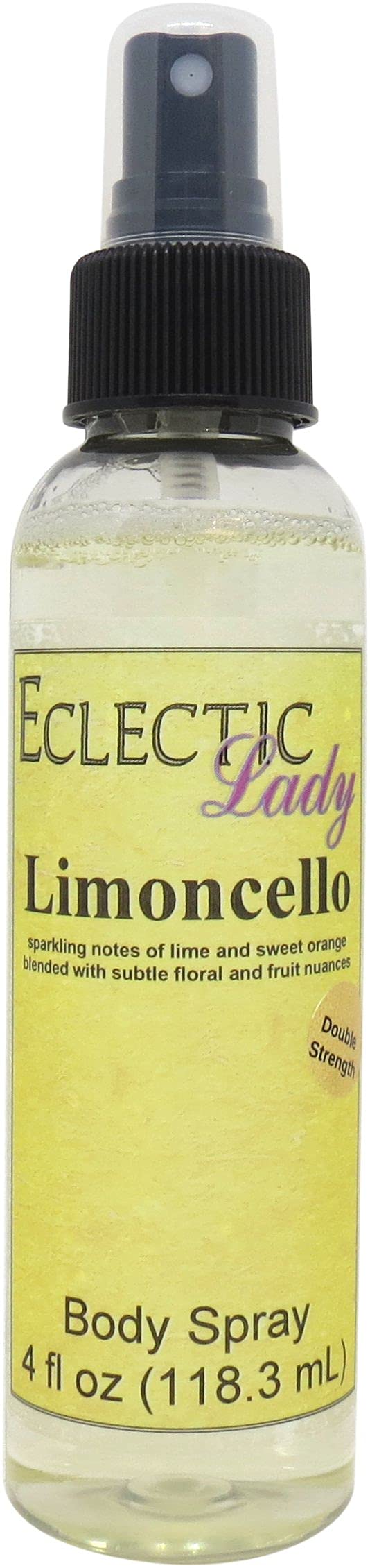 Eclectic Lady Limoncello Body Spray, Double Strength, 4 ounces, Body Mist for Women with Clean, Light & Gentle Fragrance, Cologne with Soft, Subtle Aroma For Daily Use