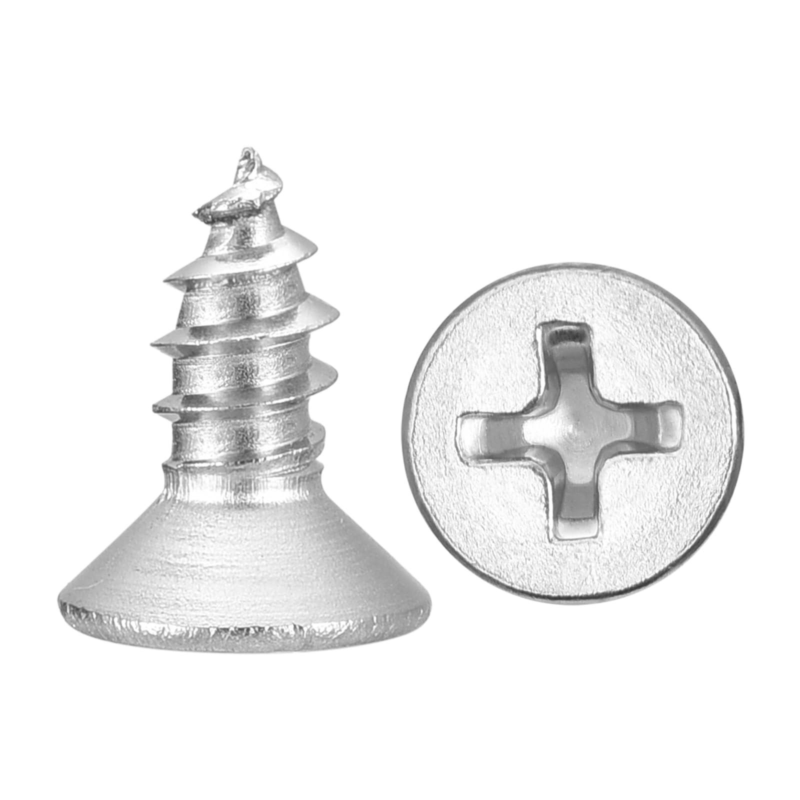 METALLIXITY Countersunk Phillips Wood Screw (#8x3/8") 25Pcs, 304 Stainless Steel Coarse Thread Phillips Drive Flat Head Wood Screws - for Furniture Installation Repair, Silver