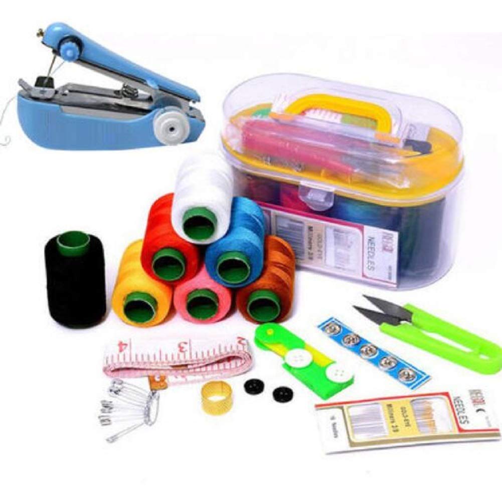 Kit de Costura, Accesorios de Suministros de Costura, máquina de Coser DIY Costurero, Adultos, Principiantes, Emergencia, Viajes, hogar, con Tijeras, Hilo, Aguja (14 * 7 * 10 cm)