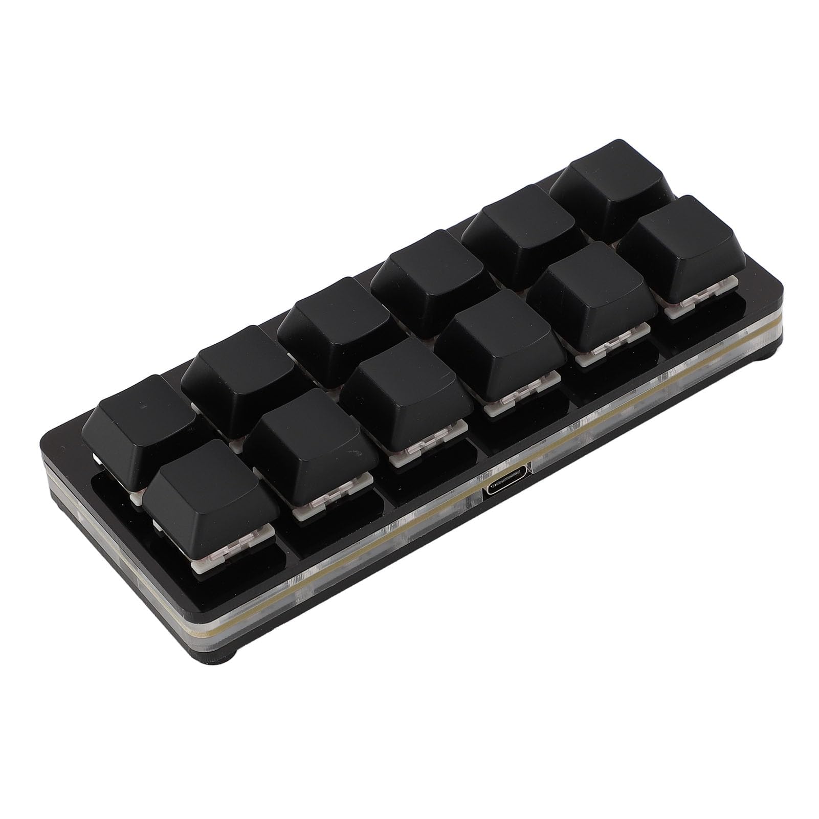 Dpofirs Teclado Mecánico para Juegos de 12 Teclas, Teclados RGB para Juegos de PC, Interruptor Rojo Mecánico, Teclado con una Mano, Teclado con Cable, Teclado Programable e (Black)