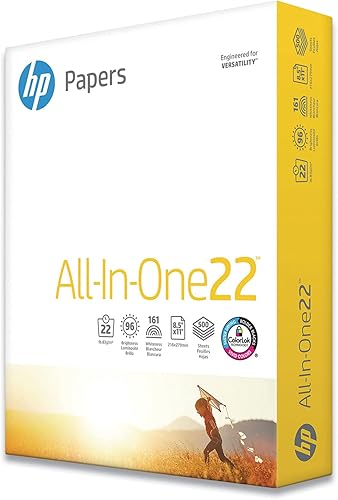 Hp 207000 - Papel de impresión todo en uno 96 brillantes 22 libras letra blanco 500 hojasresma