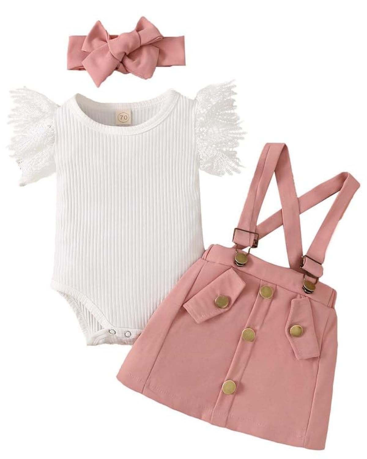 Newborn Baby Girl Dresses Infant Summer Clothes Lace Romper Overall Skirt Dress Heaband Clothing Outfits Set