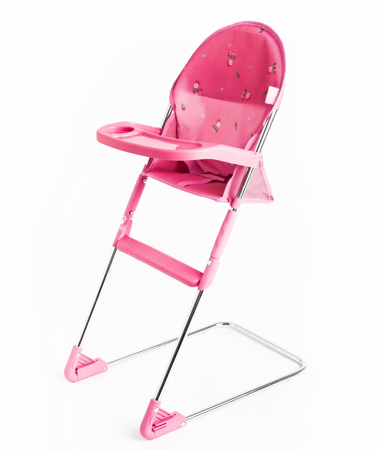 Roma Dolls High Chair, Foldable Baby Doll High Chair with Tray, Cute bear Print, Metal Frame, Fits Dolls 28-42cm - Image 2