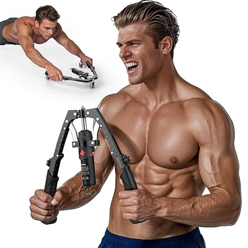 Saker Twister Arm Trainer, Adjustable Hydraulic Power Twister Arm Exerciser, Non-Slip Handles, Micro-Rebound Design, Portable Chest & Arm Strength Trainer for Home Gym for All Fitness Levels (Black)
