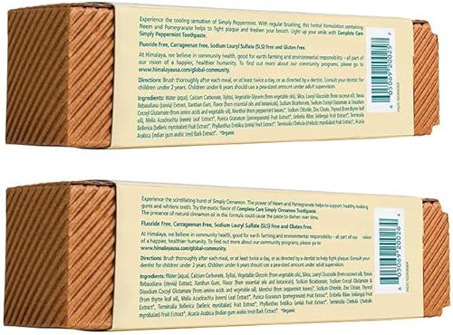 Miniatura 2 de Himalaya Botanique Complete Care Pasta de dientes, menta y canela, pasta de dientes sin flúor para dientes limpios y aliento fresco, vegano, sin