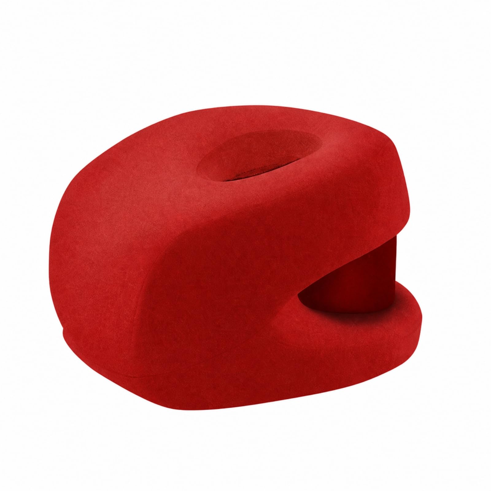 predolo Almohada Ergonómica con Núcleo Espuma Viscoelástica Ergonómico Cojín Espuma Viscoelástica Transpirable para Oficina, Viaje, Rojo