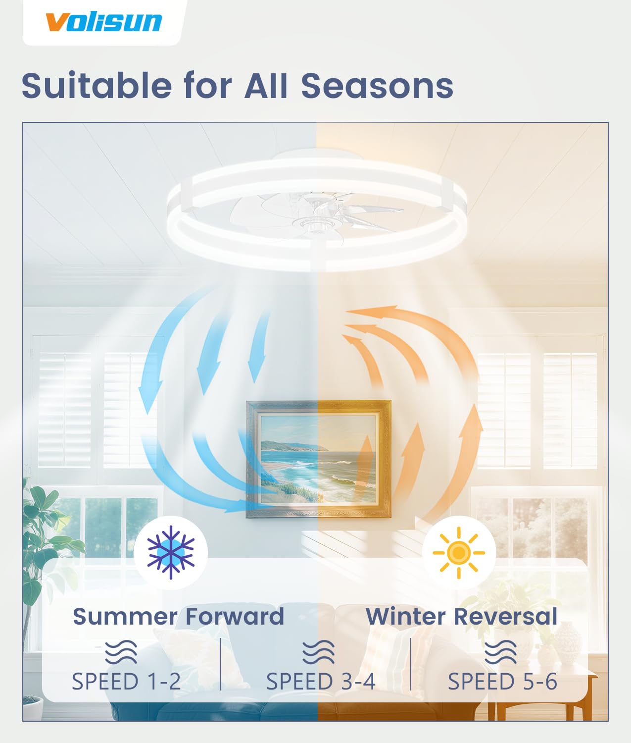 VOLISUN Ceiling Fan with Lights - Remote & App Control -5 VOLISUN Ceiling Fan with Lights - Remote & App Control -5