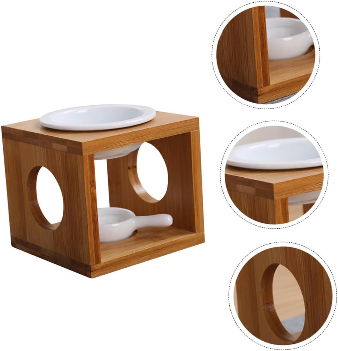 2sets Frame Aroma Burner Bowl Incense Candle Holder Essential Oil Fragrance Lamp for Home Decor Battery Operated