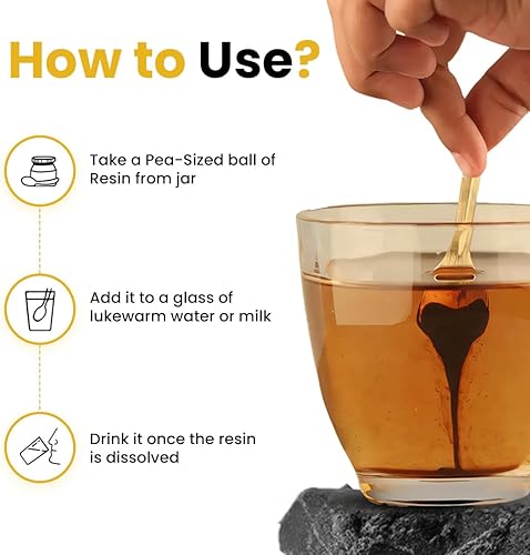 Miniatura 6 de Shilajit original del Himalaya, 0.71 oz, 40 porciones, con infusión de oro de 24 quilates, 100% pura y auténtica, resina de hierbas ayurvédicas (1)