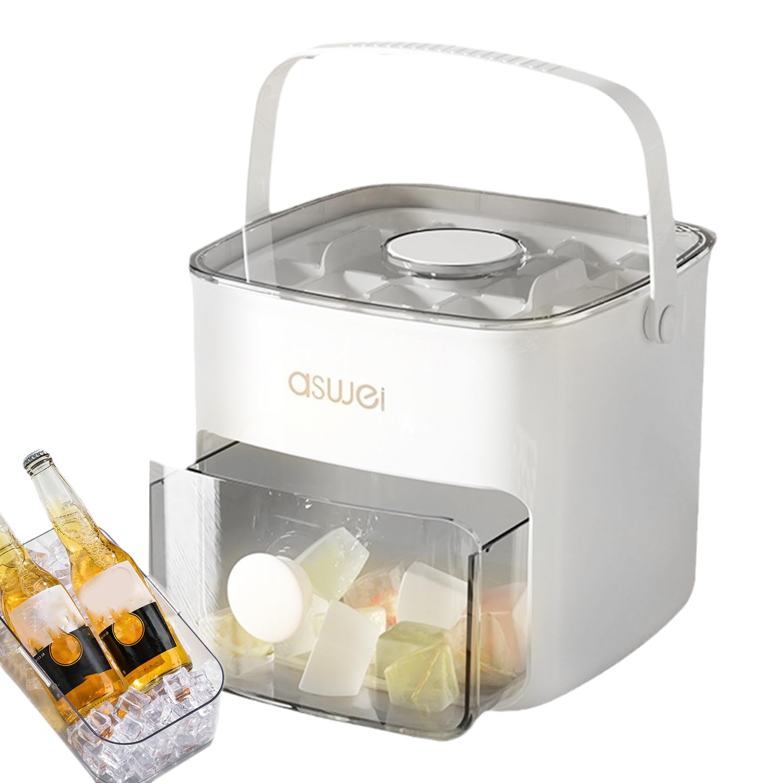 Bac à glaçons avec boîte de rangement et démoulage facile pour boissons