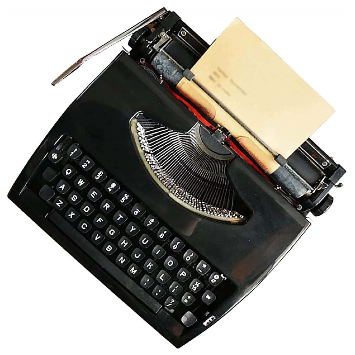 Vintage Typewriter, Classic Retro Manual Typewriter, Mechanical English Typewriter, Old-Fashioned Traditional Portable Manual Typewriter, Vintage Finish Antique Typewriters for Notes or Letters,Black