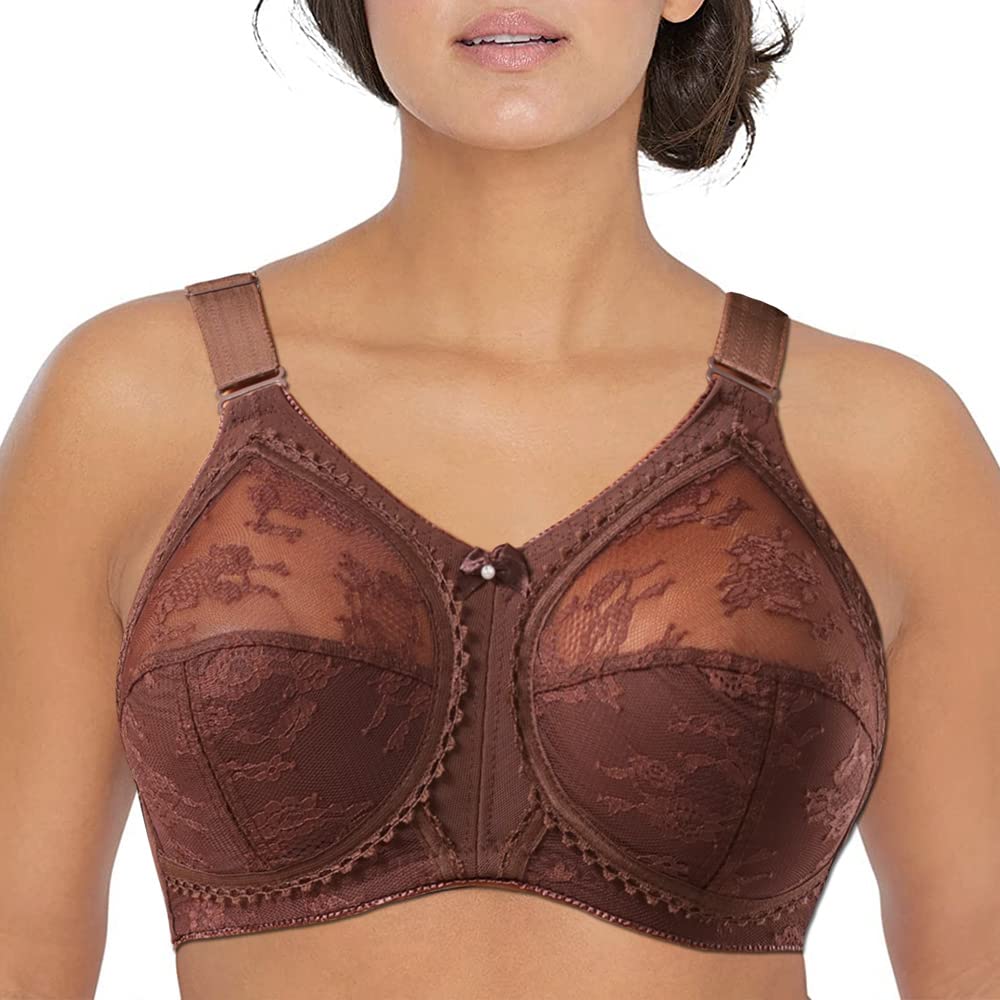Women's Plus Size Full Coverage Wirefree Unlined Minimizer Lace Bra