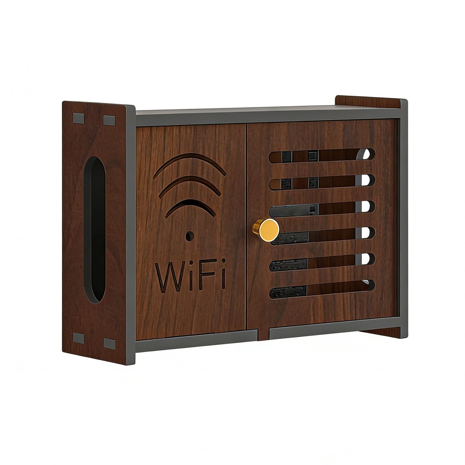 Cache Box Routeur WiFi à Fixation Murale - Rangement Modem et Câbles Décoratif pour Salon, Chambre et Bureau(A,01)