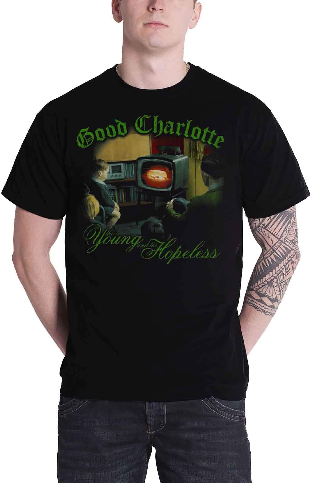 Good Charlotte T Shirt Young And Hopeless Official Mens Mens Black Size XL