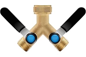 2-Way Solid Brass Water Hose Splitter