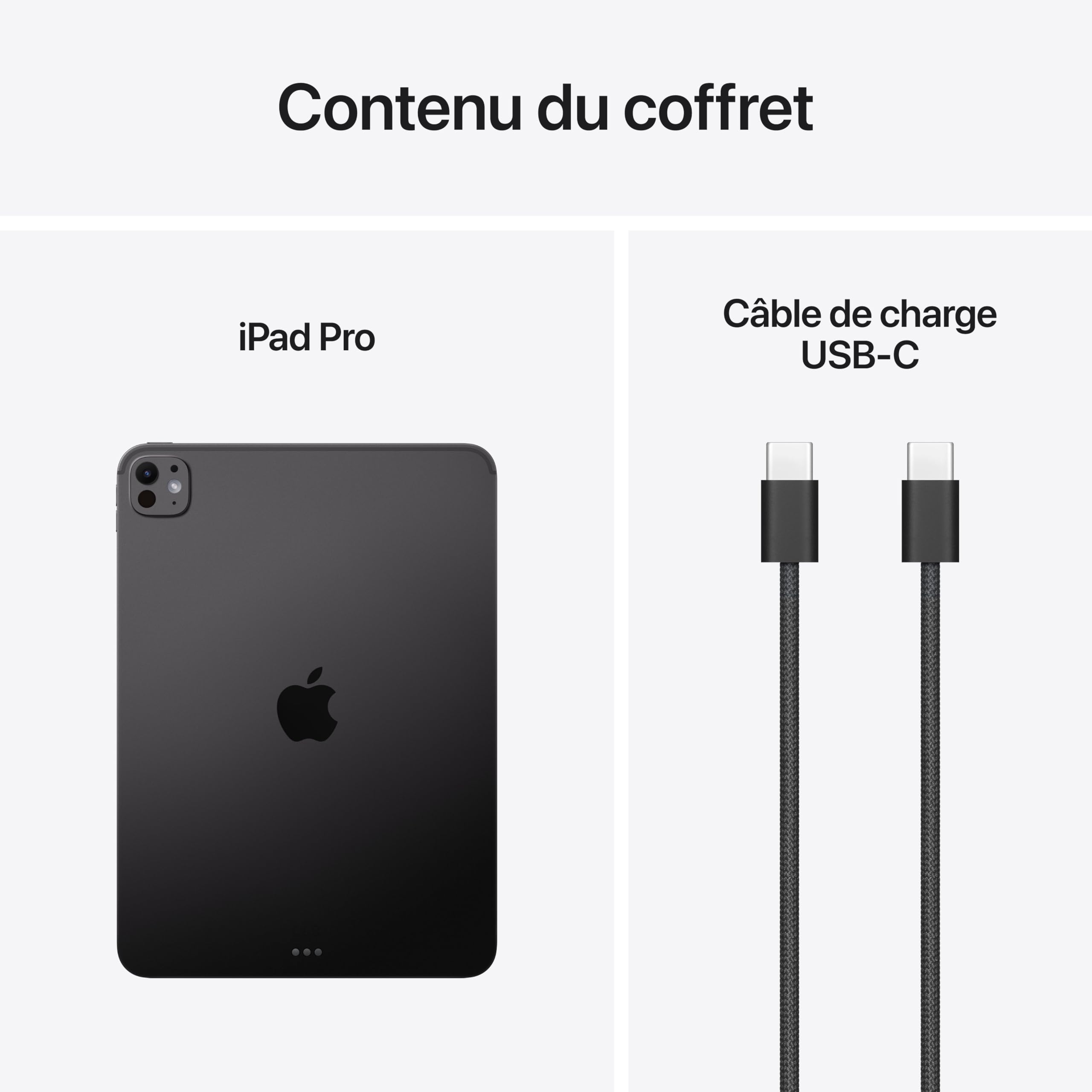Apple iPad Pro 11 Pouces (M5) : Écran Ultra Retina XDR Verre Standard, 256 Go, Caméra Avant Horizontale 12 MP/Caméra arrière 12 MP, Wi-FI, Autonomie d’Une journée — Noir sidéral