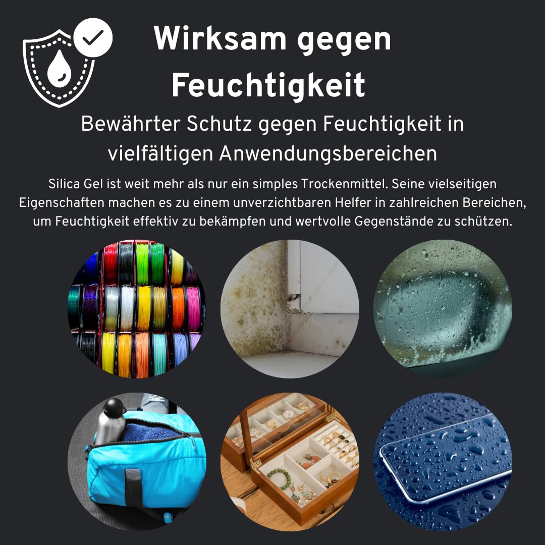1 kg Silica Gel Orange Trockenmittel Indikator regenerierbar Entfeuchter (1 KG)