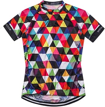 Men's Cycling Jersey Short Sleeve Bike Shirts Clothing Multicolored Diamond