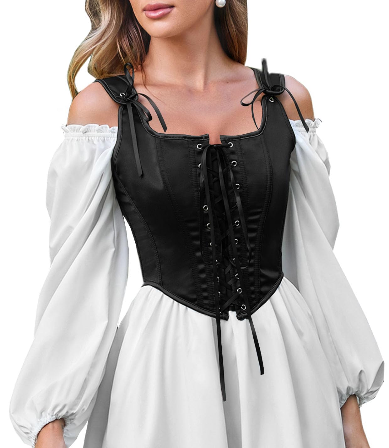 Scarlet Darkness Women Renaissance Corset Pirate Bustier Top Bodice Bodyshaper