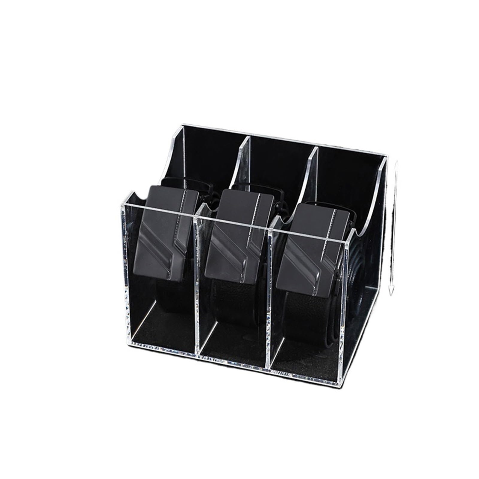 Belt Organizer Acrylic Belt Organizer, 2/3/5/7 Compartments Container Storage Holder, Clear Display Case for Closet Tie and Bow(3-grid)