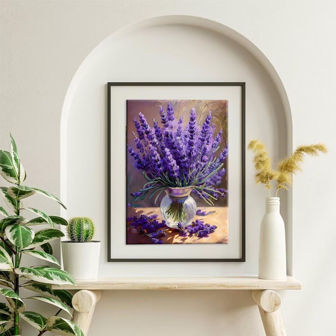Malen Nach Zahlen Erwachsene - DIY Lavendel Handgemalt Ölgemälde Kit für Anfänger, Mit 3-Pinseln und Acrylfarbe Handgemalt öLgemäLde Kit Als Geschenk Heimdekoration 80x100cm (Ohne Rahmen) R-428