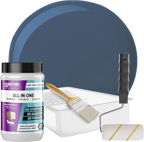 Beyond Paint Kit de cambio de imagen de gabinete con pintura y herramientas para armarios, encimeras, muebles y puertas, kit de gabinete, azul