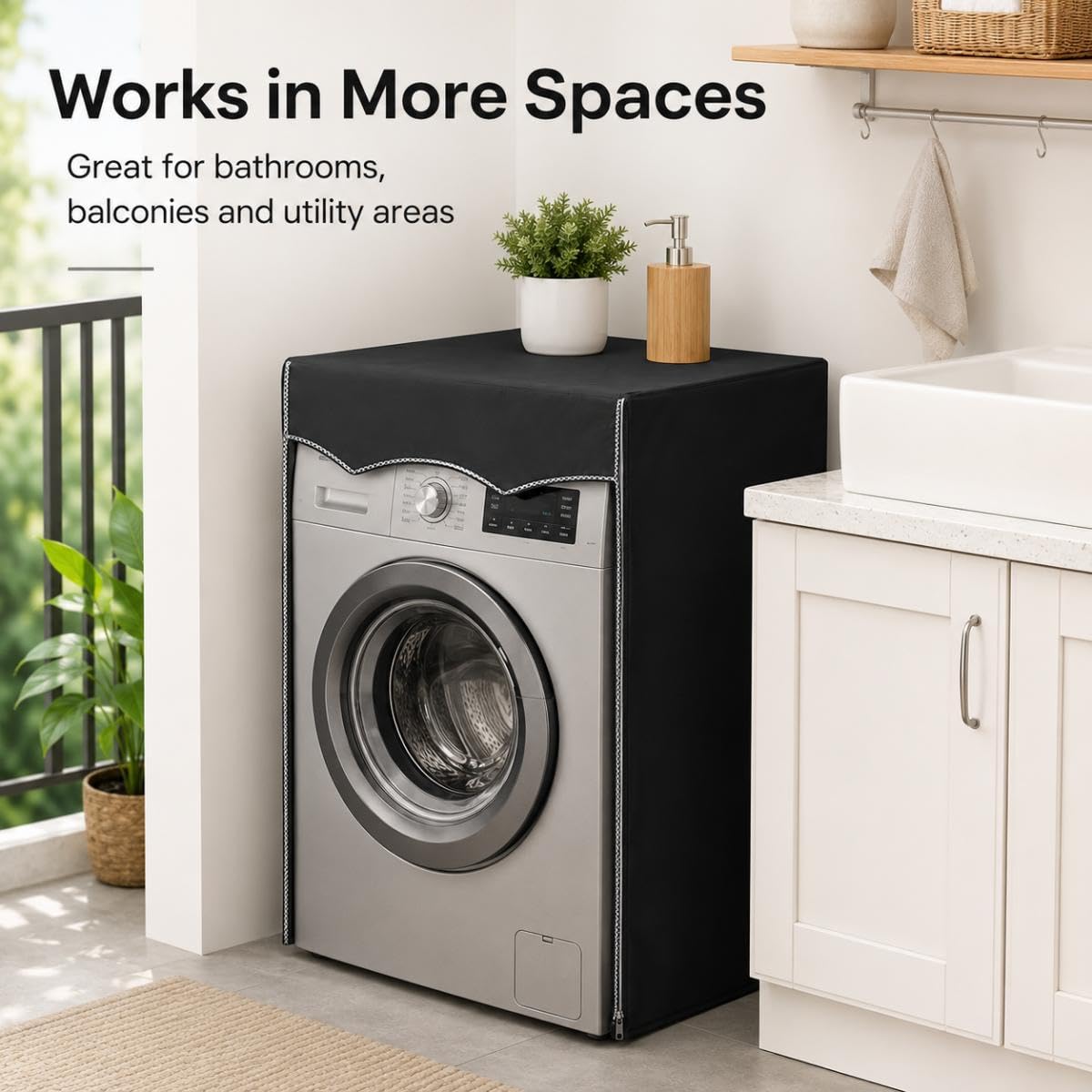Coprilavatrice per Hoover HBQD413BL10GU-80 2025 2026+ | Copertura Lavatrice Esterno Impermeabile Copri Lavatrice con Apertura Anteriore Copri Asciugatrice Coperchio Lavatrice