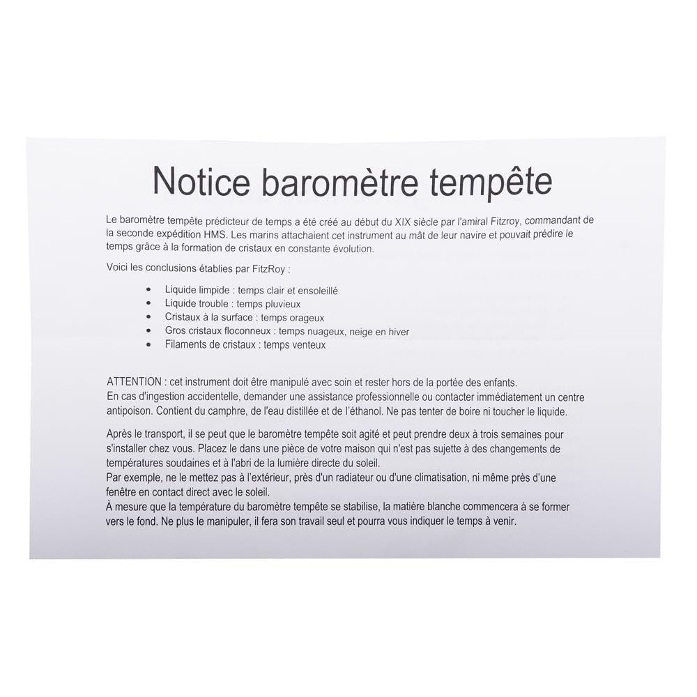 TABLE PASSION - Baromètre tempête 24 cm