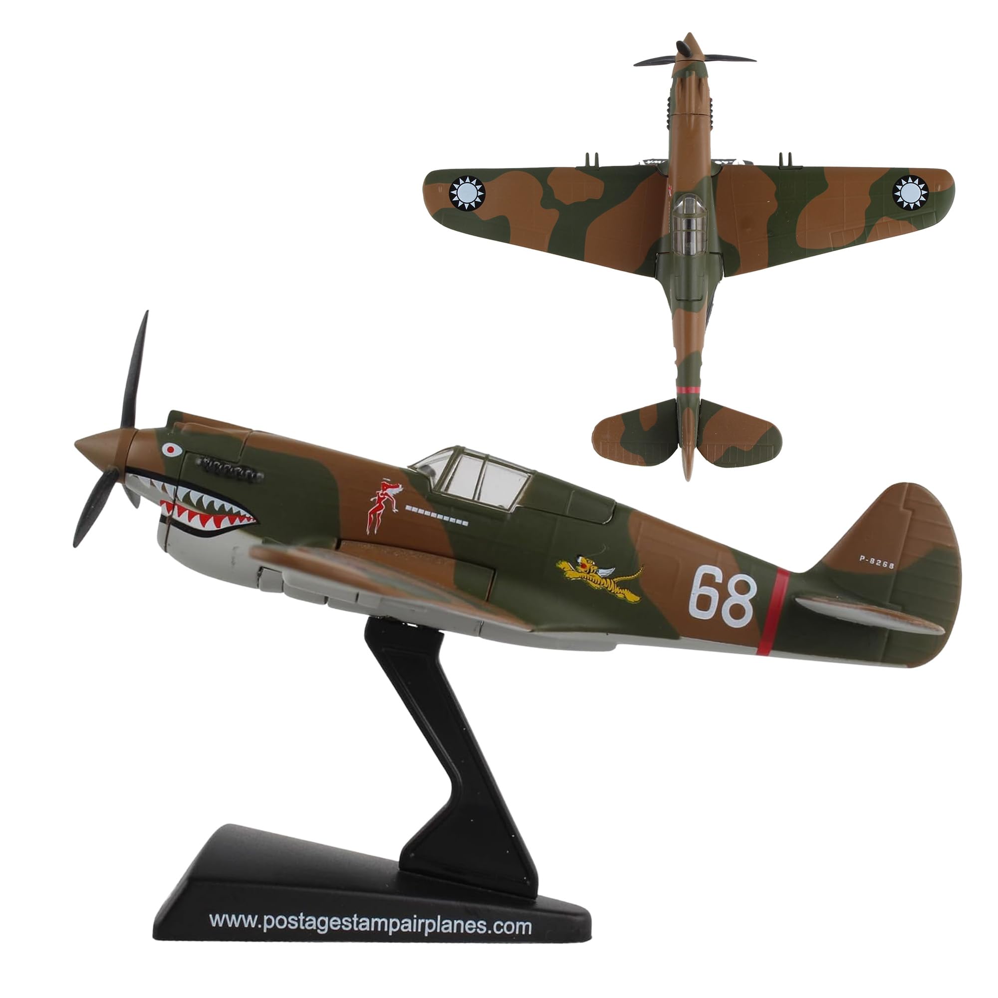 Daron Worldwide Trading P-40 Warhawk Hell's Angels 1:90 Vehicle, Brown , Black, Medium