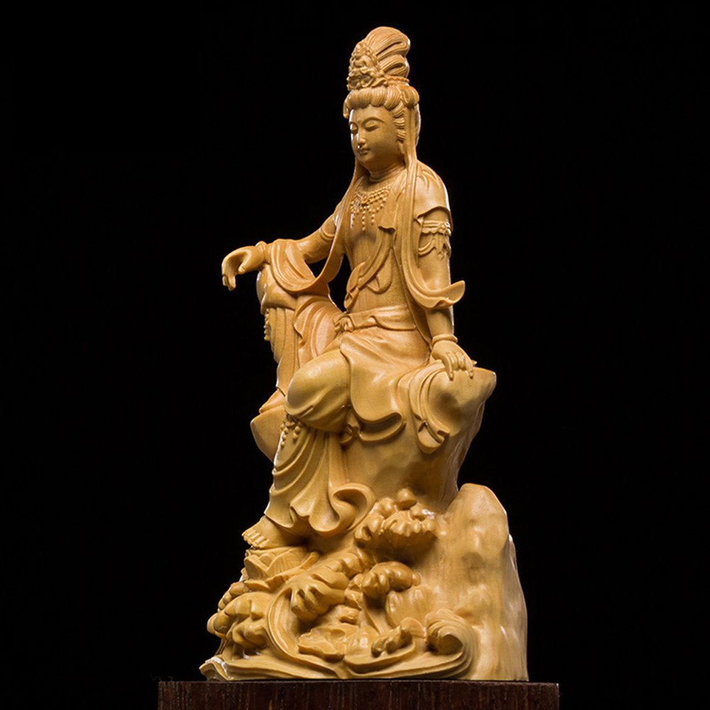 木刀 龍 観音像 彫刻入り （CATEGORY 彫物 , 置物 , 花台 , 台 | 古物 