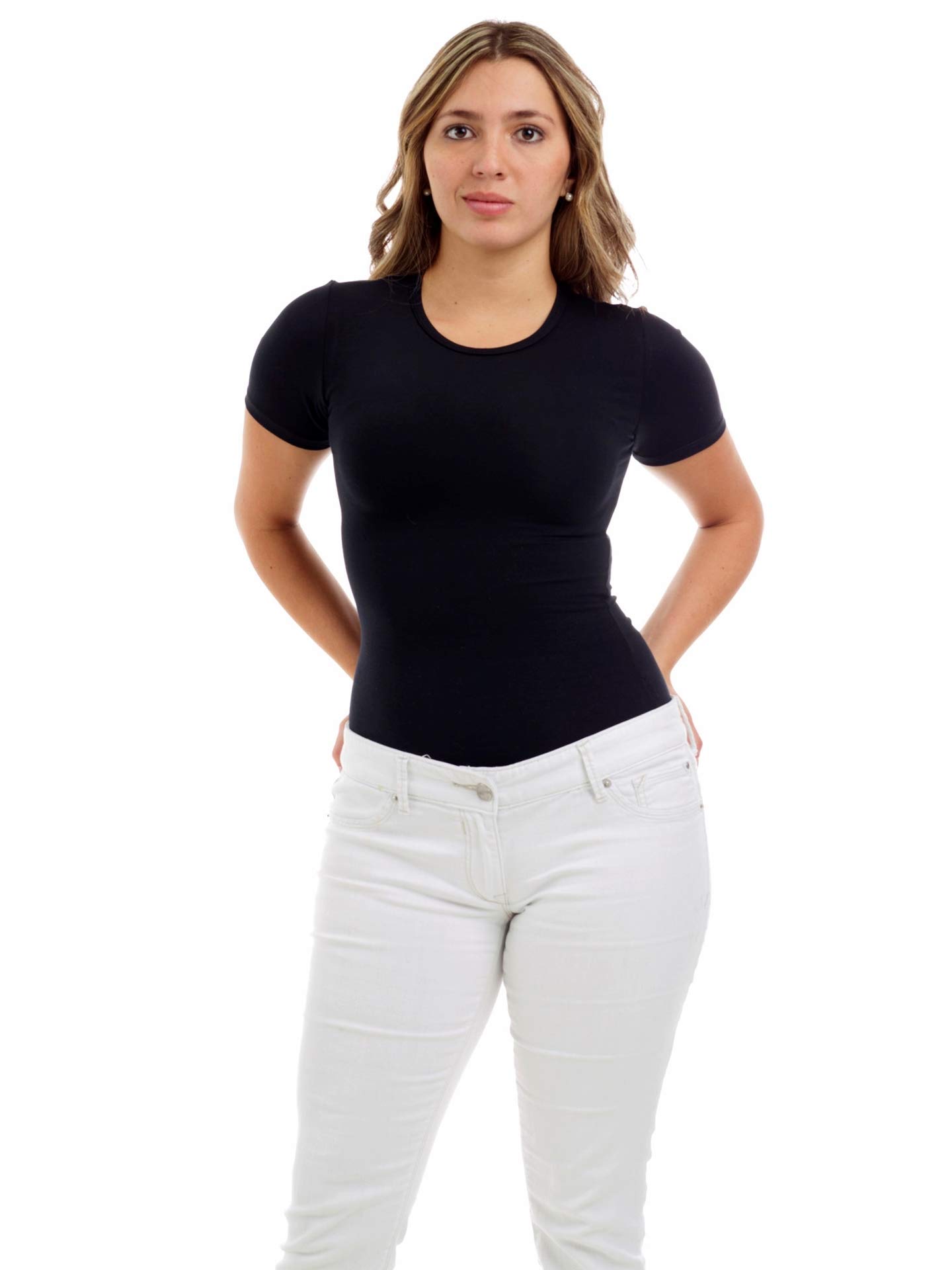 JUST CAREUnisex Compression Nylon Top Half Sleeve Tight Tshirt