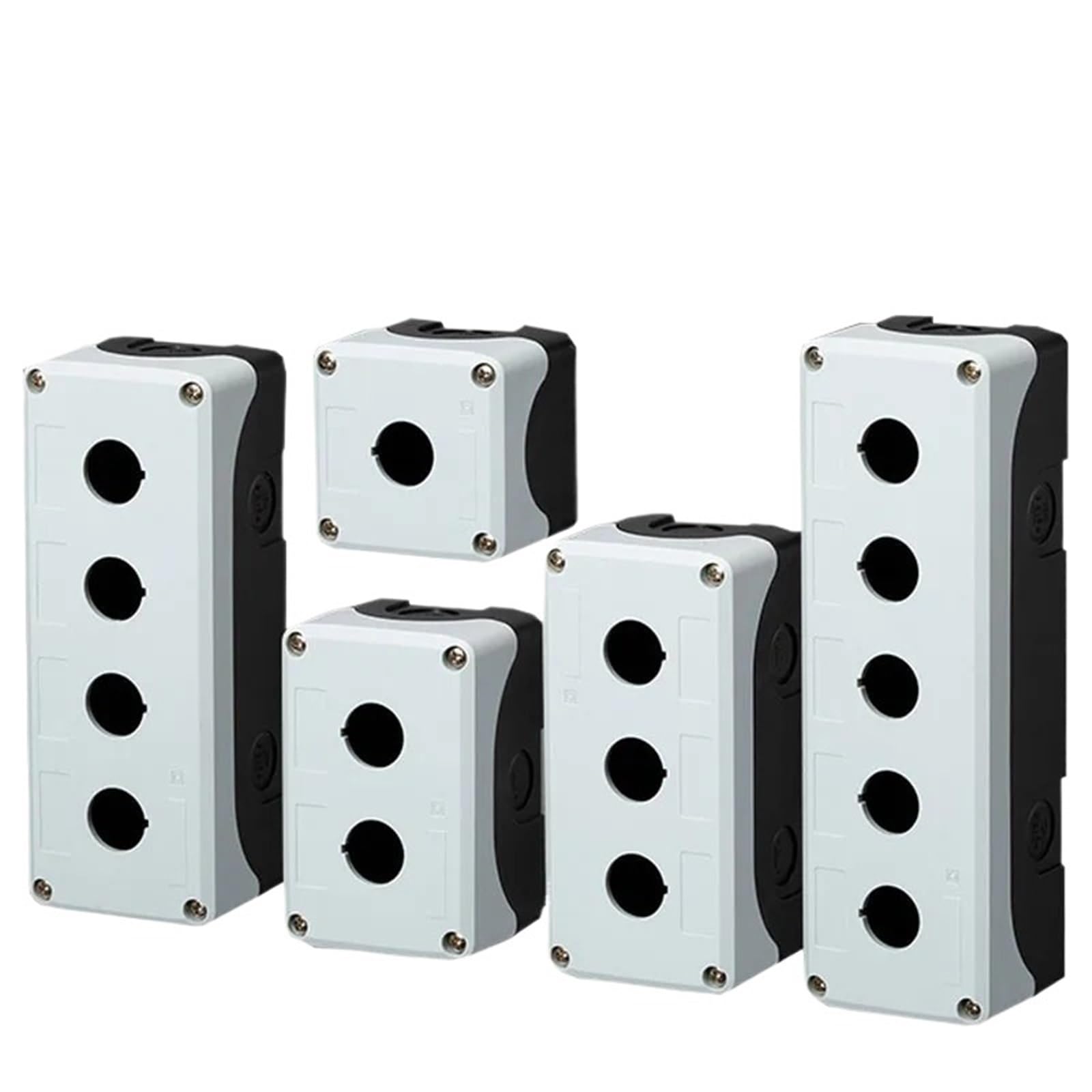 Caja de Control de interruptores de botón Impermeable, 1/2/3/4/5 Orificios, luz indicadora Industrial, Caja de Parada de Emergencia eléctrica de plástico de 22 mm(4Hole)