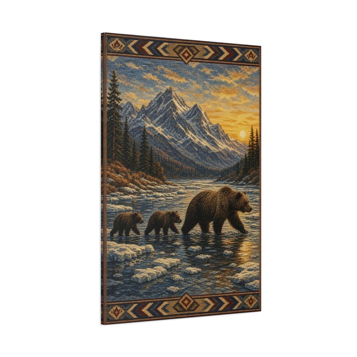 Tableau ours forêt impression sur toile grand format 80x120 cm - 8