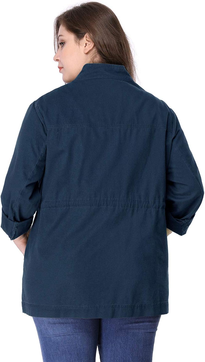 Agnes Orinda Women's Plus Size Lightweight Jacket Anorak Utility Drawstring Waist Casual Jackets with Pockets 2025 Outfits - Image 5