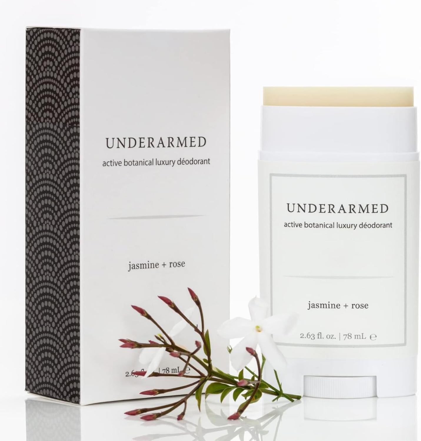 Underarmed Jasmine + Rose Aluminum-Free Deodorant, Coconut + Essential Oils, Baking Soda, Raw Honey & Mineral Salt | Non-GMO Vegan Formula For Women & Men